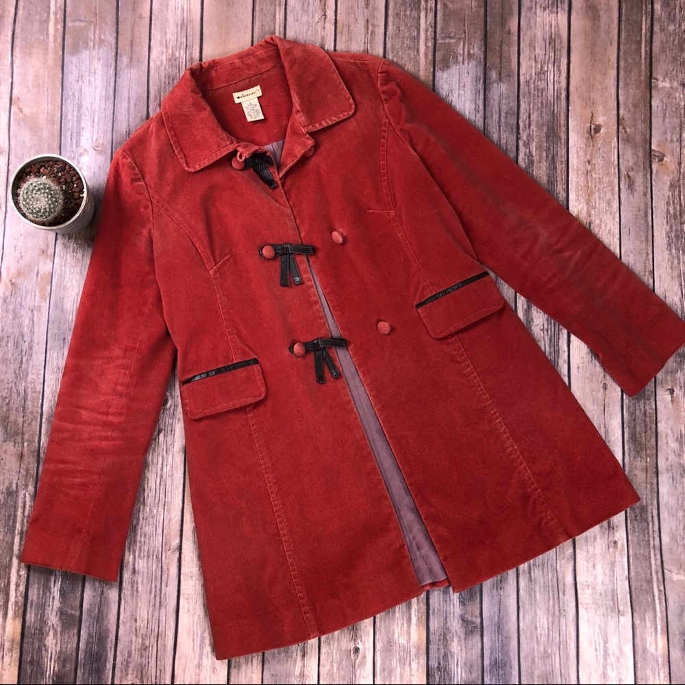 Anthropologie Elevenses Velveteen Peacoat